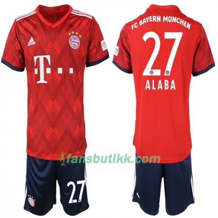 Fotballdrakt FC Bayern München Alaba 27 Barn Hjemmetrøye 2018-2019 Kortermet